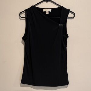 🩷Michael Kors Black Sleeveless Top Pin Accent Minimalist Gothic Chic Stylish